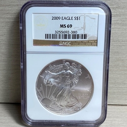 2009 American Eagle Silver One Ounce Certified / Slabbed MS69 - 380