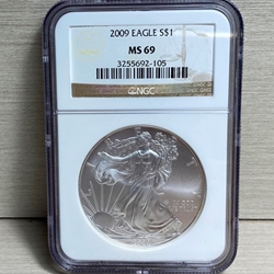 2009 American Eagle Silver One Ounce Certified / Slabbed MS69 - 105