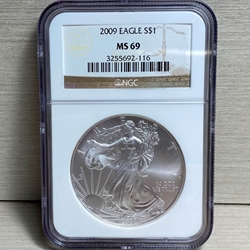 2009 American Eagle Silver One Ounce Certified / Slabbed MS69 - 116