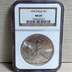 1990 American Eagle Silver One Ounce Certified / Slabbed MS69