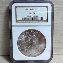 1987 American Eagle Silver One Ounce Certified / Slabbed MS69