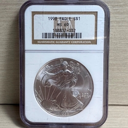 1998 American Eagle Silver One Ounce Certified / Slabbed MS69