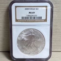 2000 American Eagle Silver One Ounce Certified / Slabbed MS69