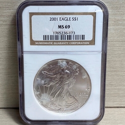 2001 American Eagle Silver One Ounce Certified / Slabbed MS69