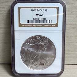 2003 American Eagle Silver One Ounce Certified / Slabbed MS69