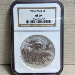 2005 American Eagle Silver One Ounce Certified / Slabbed MS69 - 157