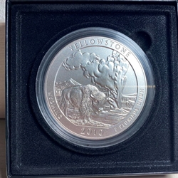 2010-P ATB 5 Oz 999 Fine Silver Coin, Yellowstone National Park