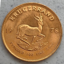 1978 1 Oz South African Gold Krugerrand Coin, 1 Each