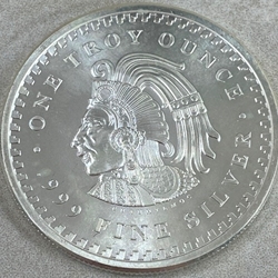 One Ounce Cuauhtemoc / Aztec Calendar 1 oz .999 silver round