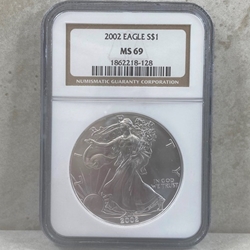 2002 American Eagle Silver One Ounce Certified / Slabbed MS69