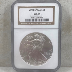 2004 American Eagle Silver One Ounce Certified / Slabbed MS69