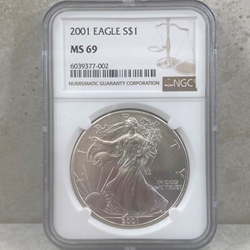 2001 American Eagle Silver One Ounce Certified / Slabbed MS69