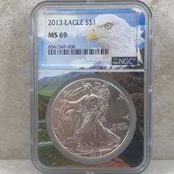 2013 American Eagle Silver One Ounce Certified / Slabbed MS69 - 008