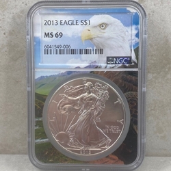 2013 American Eagle Silver One Ounce Certified / Slabbed MS69 - 006