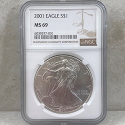 2001 American Eagle Silver One Ounce Certified / Slabbed MS69