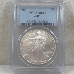 2005 American Eagle Silver One Ounce Certified / Slabbed MS69 - 632