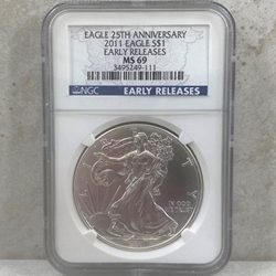 2011 American Eagle Silver One Ounce Certified / Slabbed MS69 - 111