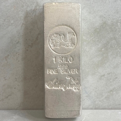 1 Kilo Silver Bar - Cast-Poured Silver-Town .999 Fine Silver Bar, 35.274 Oz