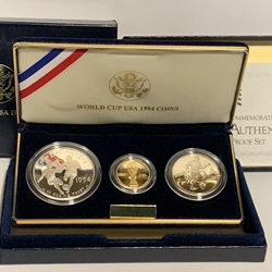 1994-W Proof World Cup $5 Gold / Silver Dollar Coin Set, 1 Each