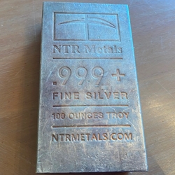 NTR Bullion .999 Fine 100 oz Silver Bullion Bars