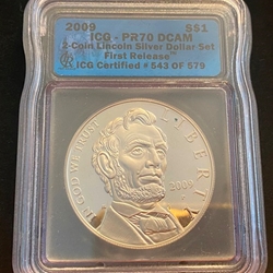 2009-P Abraham Lincoln Silver Dollar 2 Coin Set 543 of 579