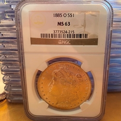 1885-O Morgan Silver Dollars Certified / Slabbed MS63