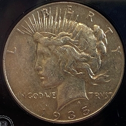 1935-P Peace Silver Dollar