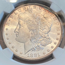 1881-S Morgan Silver Dollars Certified / Slabbed MS63