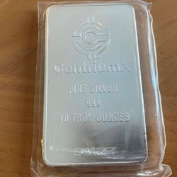 10 Troy Oz Silver Bar .999 Fine "CentriumX"