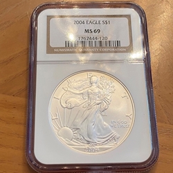 2004 American Eagle Silver One Ounce Certified / Slabbed MS69