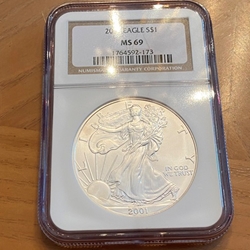 2001 American Eagle Silver One Ounce Certified / Slabbed MS69