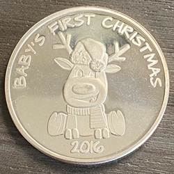 2016 Baby's First Christmas, .999 Fine Silver Round