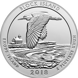 2018 ATB 5 Oz 999 Fine Silver Coin, Block Island National Wildlife Refuge