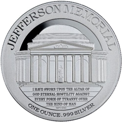 2015 Niue $2 1 oz Proof Silver Coin Jefferson Memorial