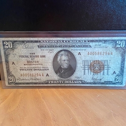 National Bank Note, Boston, Massachusetts, 1929, $20.00