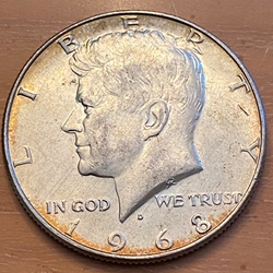 1968 40% Silver Kennedy Half Dollar