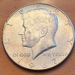 1967 40% Silver Kennedy Half Dollar