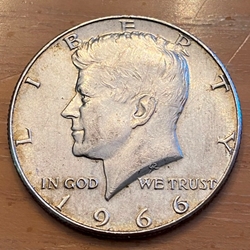 1966 40% Silver Kennedy Half Dollar