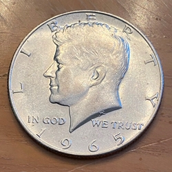 1965 40% Silver Kennedy Half Dollar