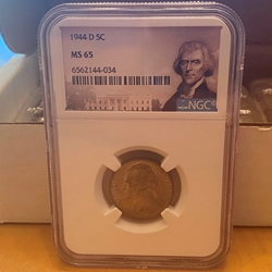 1944-D Jefferson Nickel, MS 65