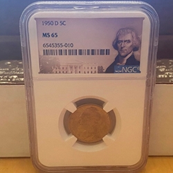 1950-D Jefferson Nickel, MS 65 - 010