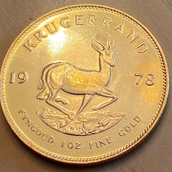 1978 1 Oz South African Gold Krugerrand Coin, 1 Each