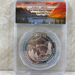 2011 ATB 5 Oz 999 Fine Silver Coin, Glacier National Park