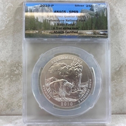 2010-P ATB 5 Oz 999 Fine Silver Coin, Yellowstone National Park