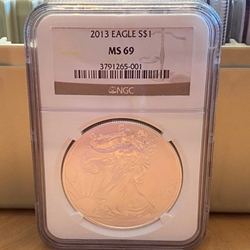 2013 American Eagle Silver One Ounce Certified / Slabbed MS69 - 001