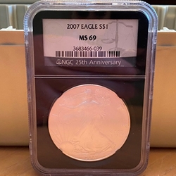 2007 American Eagle Silver One Ounce Certified / Slabbed MS69