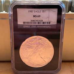 1987 American Eagle Silver One Ounce Certified / Slabbed MS69