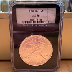 1988 American Eagle Silver One Ounce Certified / Slabbed MS69