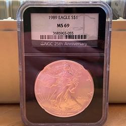 1989 American Eagle Silver One Ounce Certified / Slabbed MS69