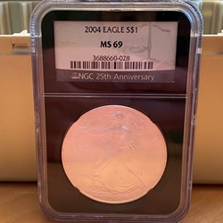2004 American Eagle Silver One Ounce Certified / Slabbed MS69 - 028
